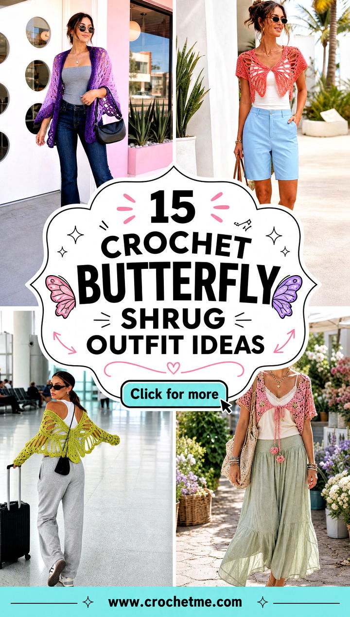 15 Crochet Butterfly Shrug outfit ideas - 15 Crochet Butterfly Shrug outfit ideas