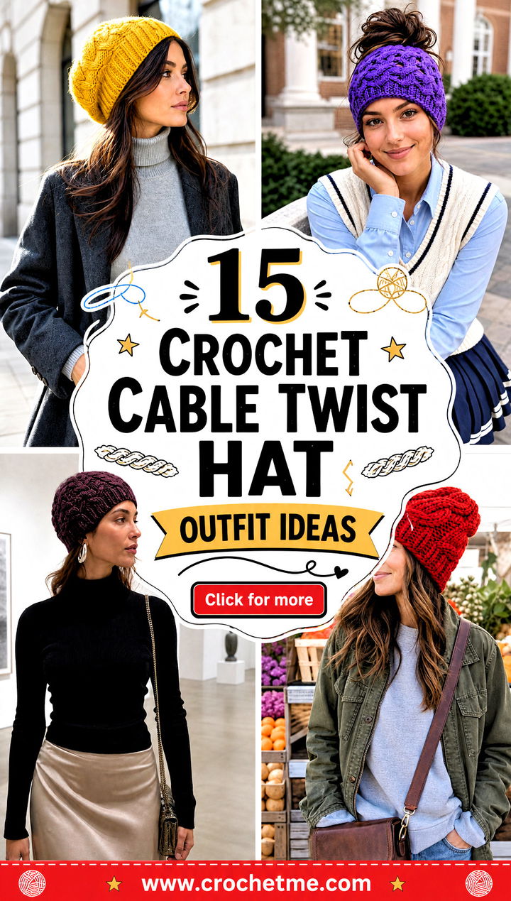 15 Crochet Cable Twist Hat outfit ideas - 15 Crochet Cable Twist Hat outfit ideas