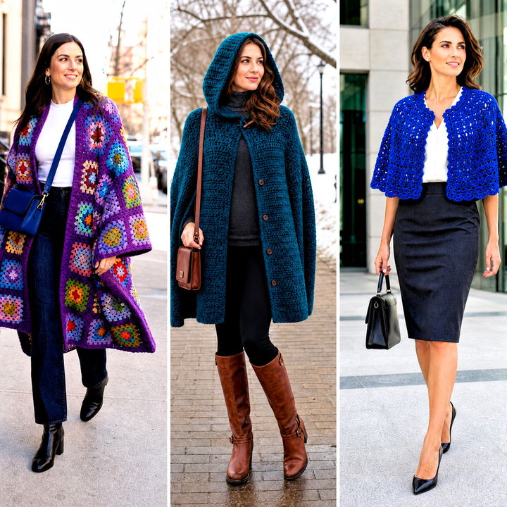 15 Crochet Cape Coat Outfit Ideas for Effortlessly Chic Days