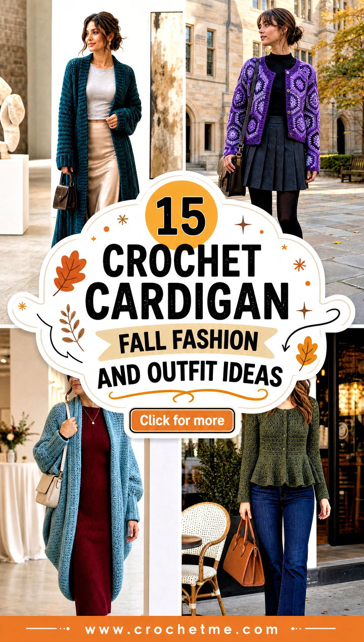 15 Crochet Cardigan Fall Fashion and outfit ideas - 15 Crochet Cardigan Fall Fashion and outfit ideas
