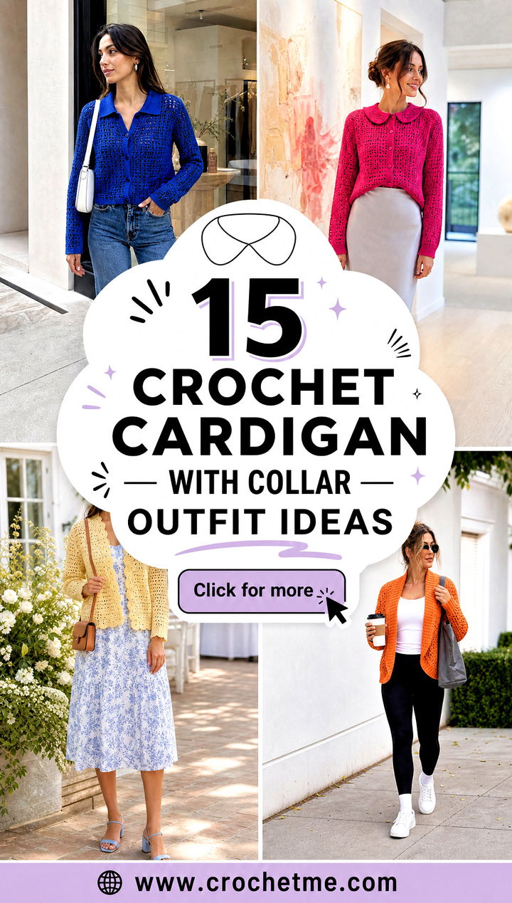 15 Crochet Cardigan With Collar outfit ideas - 15 Crochet Cardigan With Collar outfit ideas