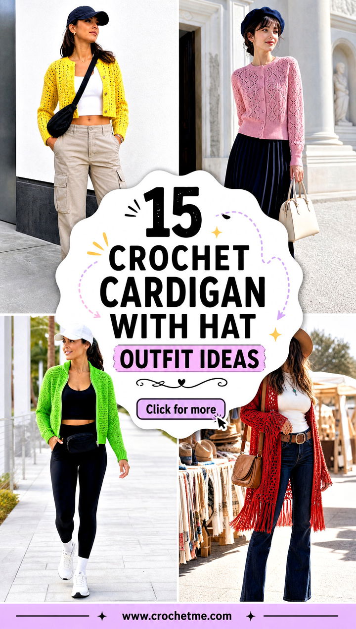 15 Crochet Cardigan With Hat outfit ideas - 15 Crochet Cardigan With Hat outfit ideas