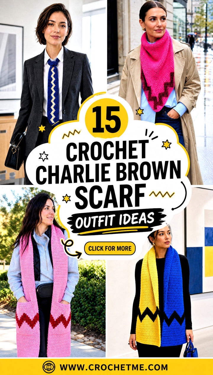 15 Crochet Charlie Brown Scarf outfit ideas - 15 Crochet Charlie Brown Scarf outfit ideas