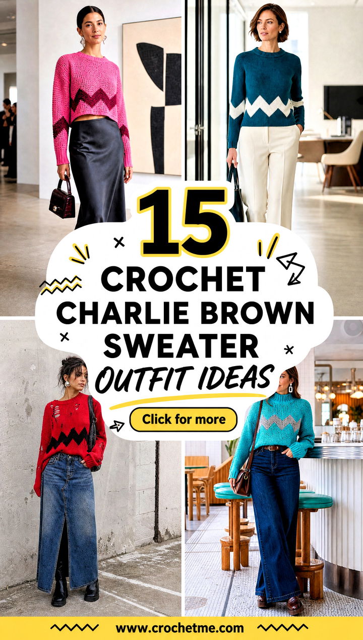 15 Crochet Charlie Brown Sweater outfit ideas - 15 Crochet Charlie Brown Sweater outfit ideas