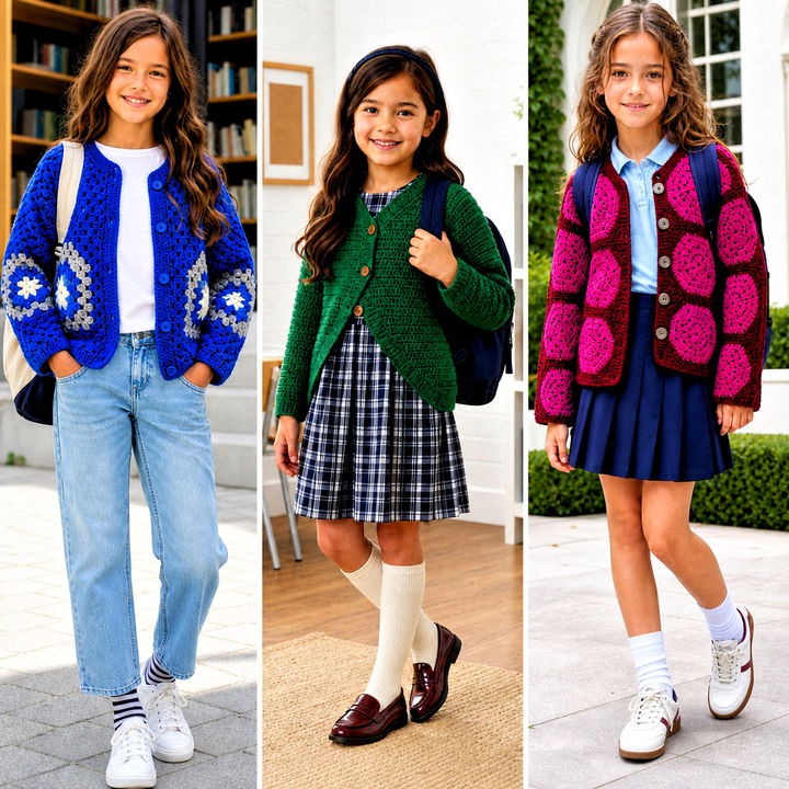 15 Crochet Childs Hexagon Cardigan Outfit Ideas for Cozy Kids