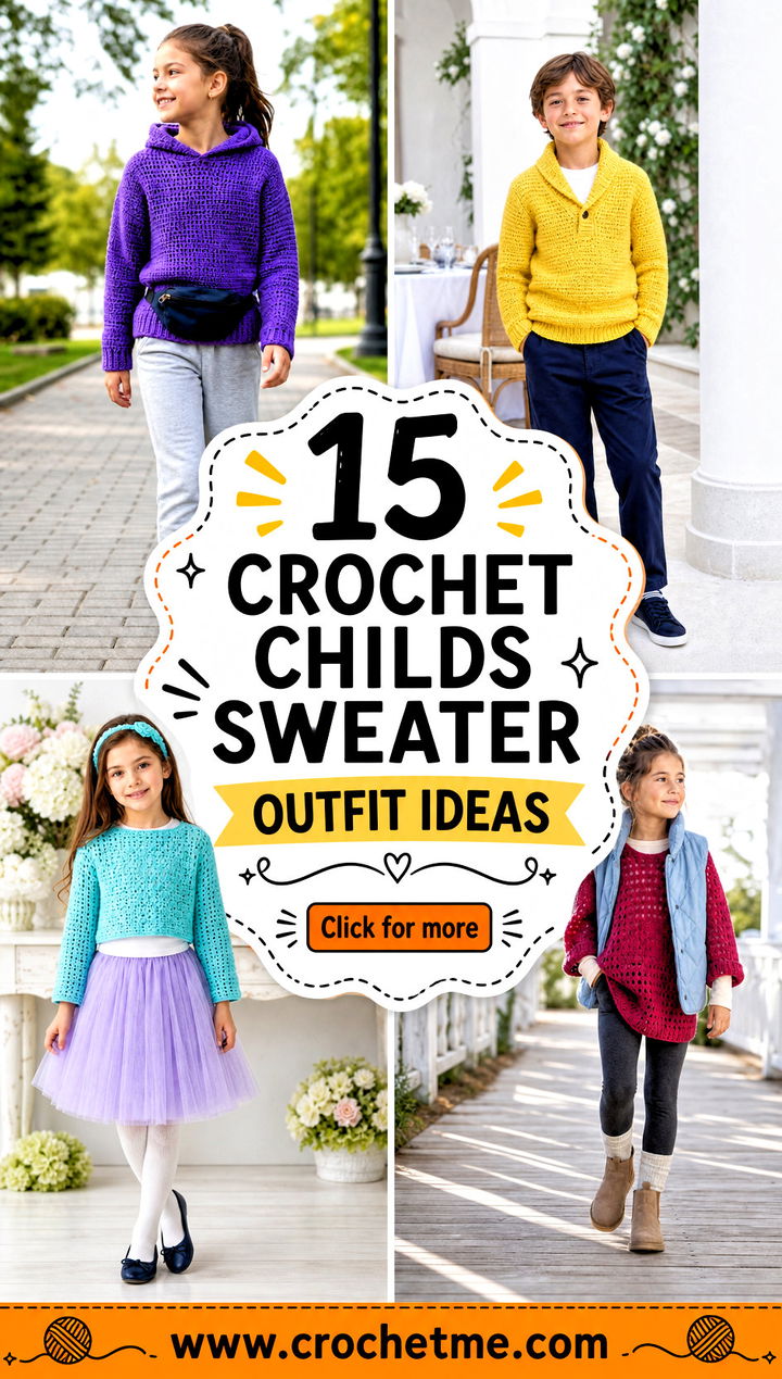 15 Crochet Childs Sweater outfit ideas - 15 Crochet Childs Sweater outfit ideas