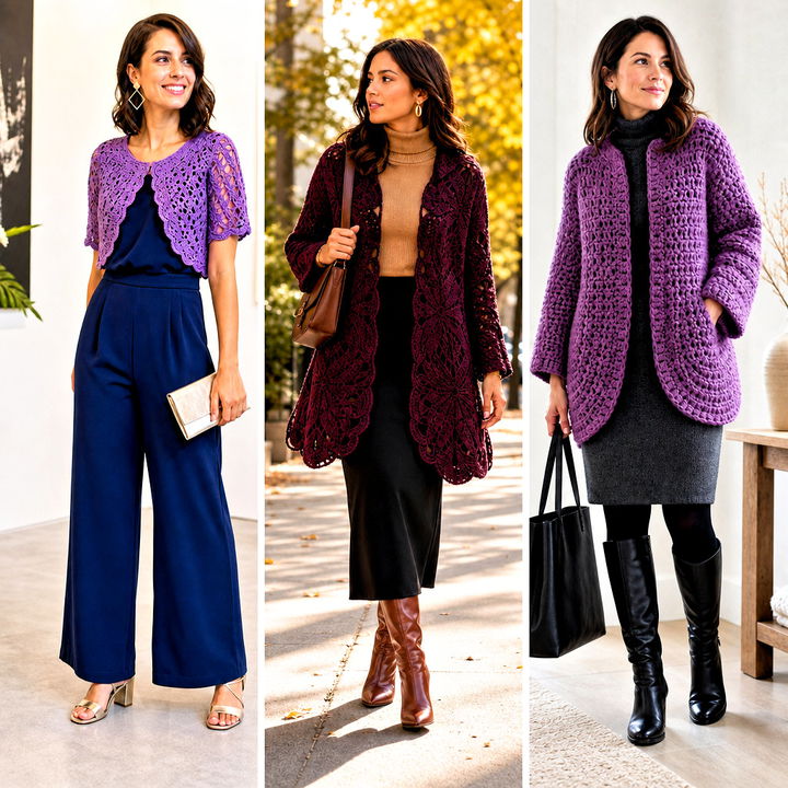 15 Crochet Circular Jacket outfit ideas