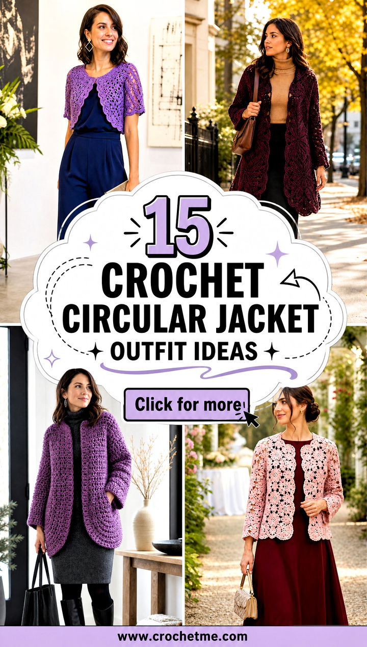 15 Crochet Circular Jacket outfit ideas - 15 Crochet Circular Jacket outfit ideas