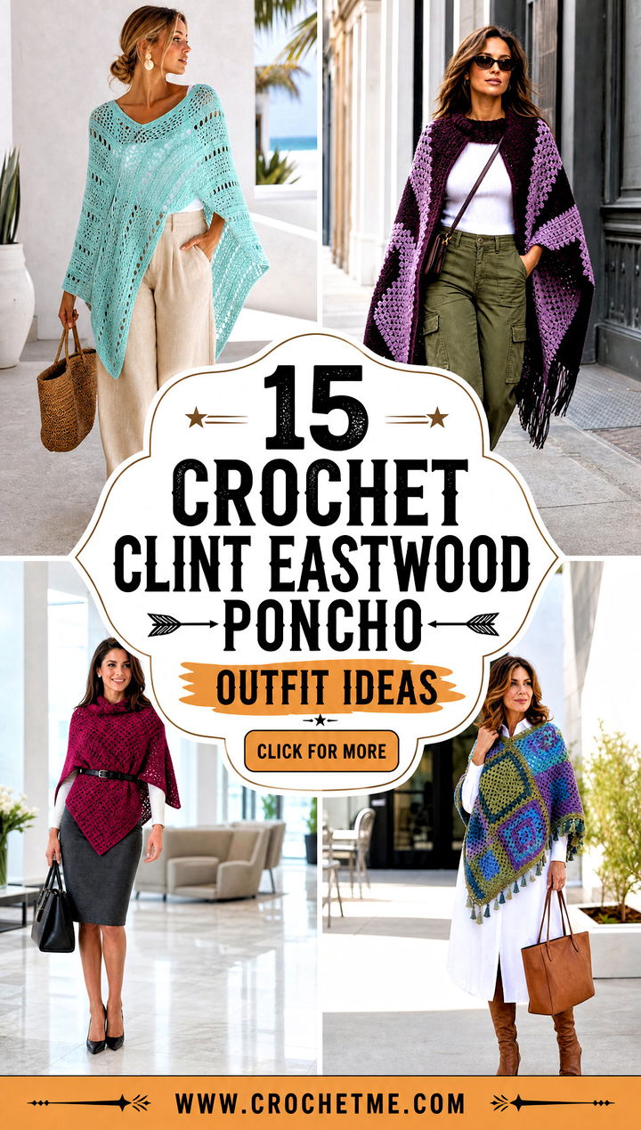 15 Crochet Clint Eastwood Poncho outfit ideas - 15 Crochet Clint Eastwood Poncho outfit ideas