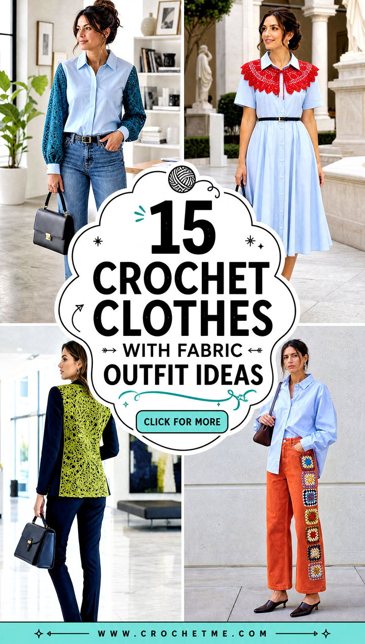 15 Crochet Clothes With Fabric outfit ideas - 15 Crochet Clothes With Fabric outfit ideas