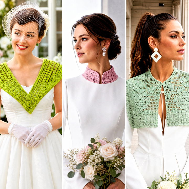 15 Crochet Collar for Wedding Dress Outfit Ideas for Bridal Style