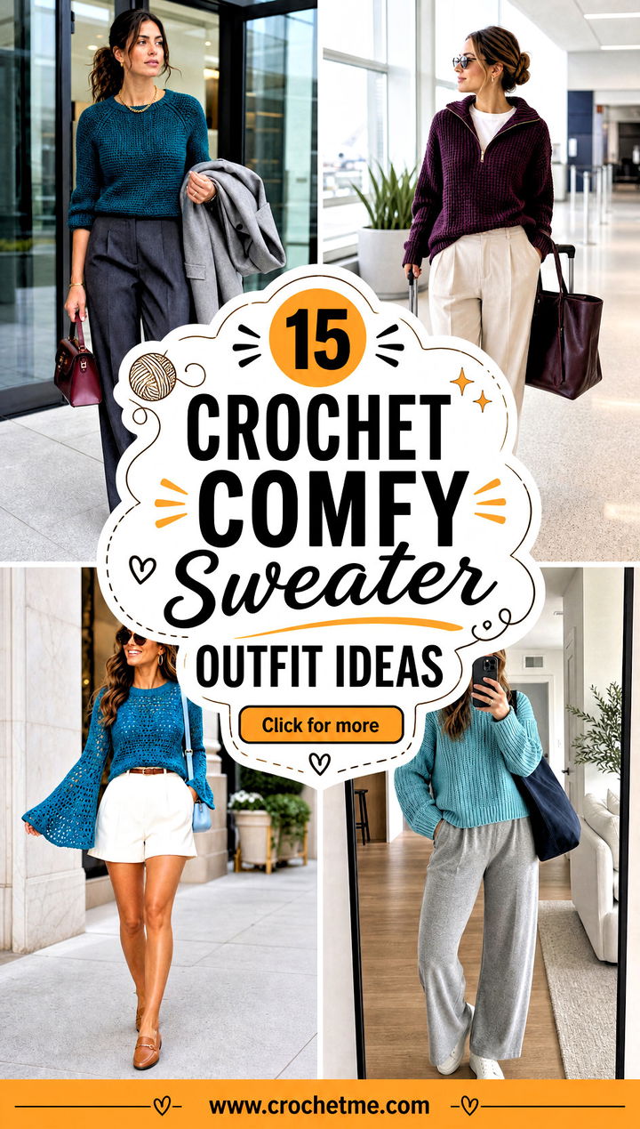 15 Crochet Comfy Sweater outfit ideas - 15 Crochet Comfy Sweater outfit ideas