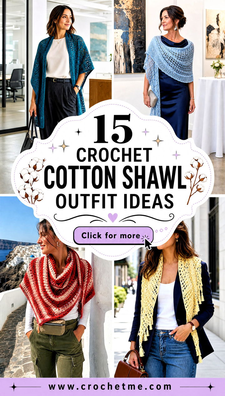 15 Crochet Cotton Shawl outfit ideas - 15 Crochet Cotton Shawl outfit ideas