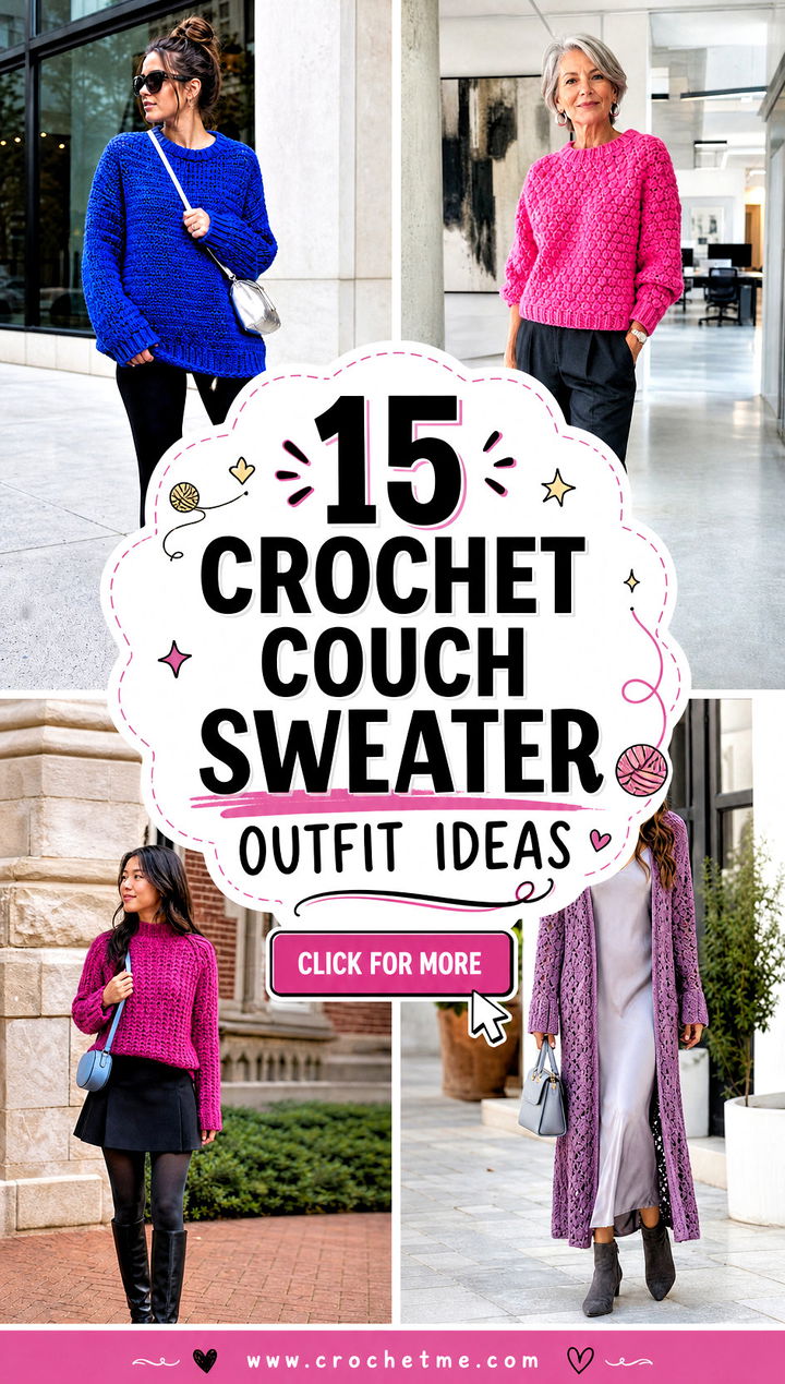 15 Crochet Couch Sweater outfit ideas - 15 Crochet Couch Sweater outfit ideas