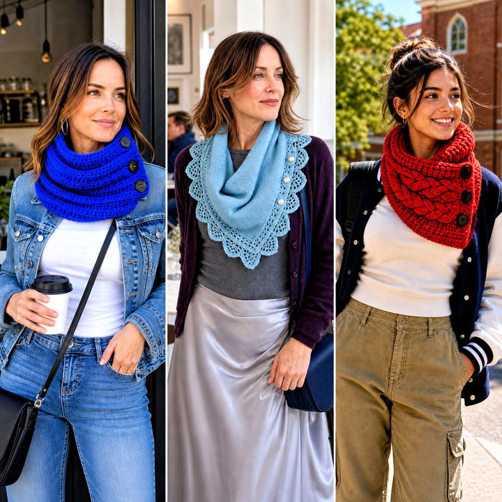 15 Crochet Cowl With Buttons Outfit Ideas for Cozy Style