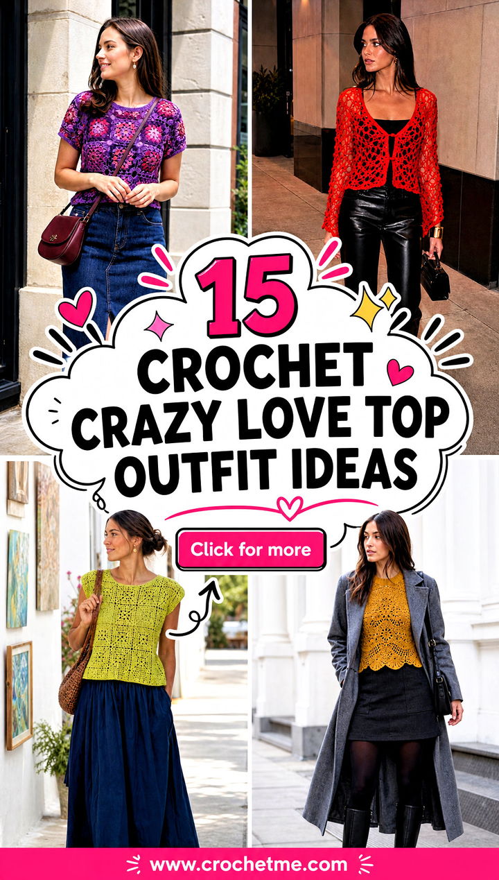 15 Crochet Crazy Love Top outfit ideas - 15 Crochet Crazy Love Top outfit ideas