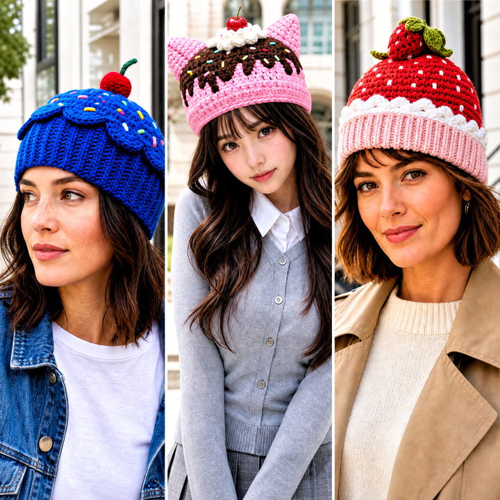 15 Crochet Cupcake Beanie Outfit Ideas for Sweet Winter Style