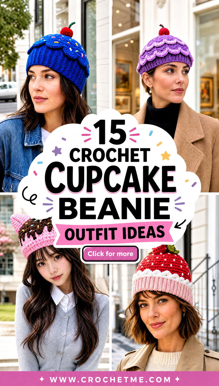 15 Crochet Cupcake Beanie outfit ideas - 15 Crochet Cupcake Beanie outfit ideas