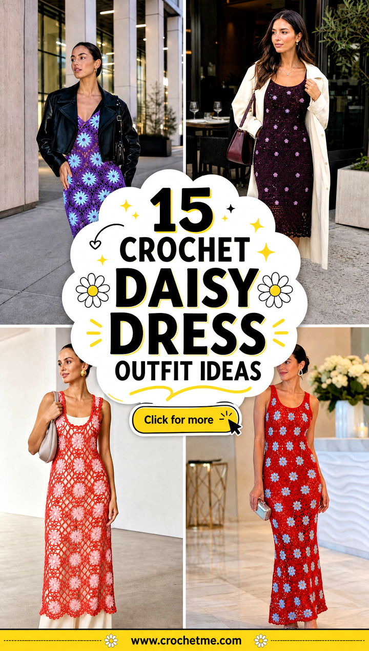 15 Crochet Daisy Dress outfit ideas - 15 Crochet Daisy Dress outfit ideas