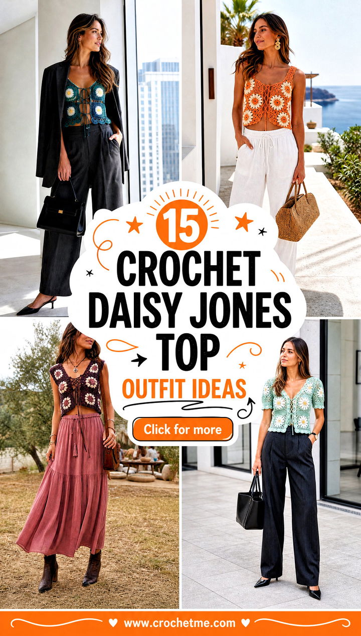 15 Crochet Daisy Jones Top outfit ideas - 15 Crochet Daisy Jones Top outfit ideas