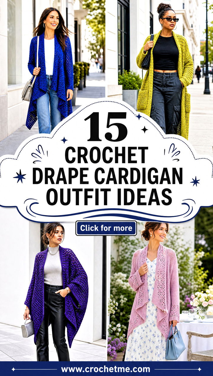 15 Crochet Drape Cardigan outfit ideas - 15 Crochet Drape Cardigan outfit ideas