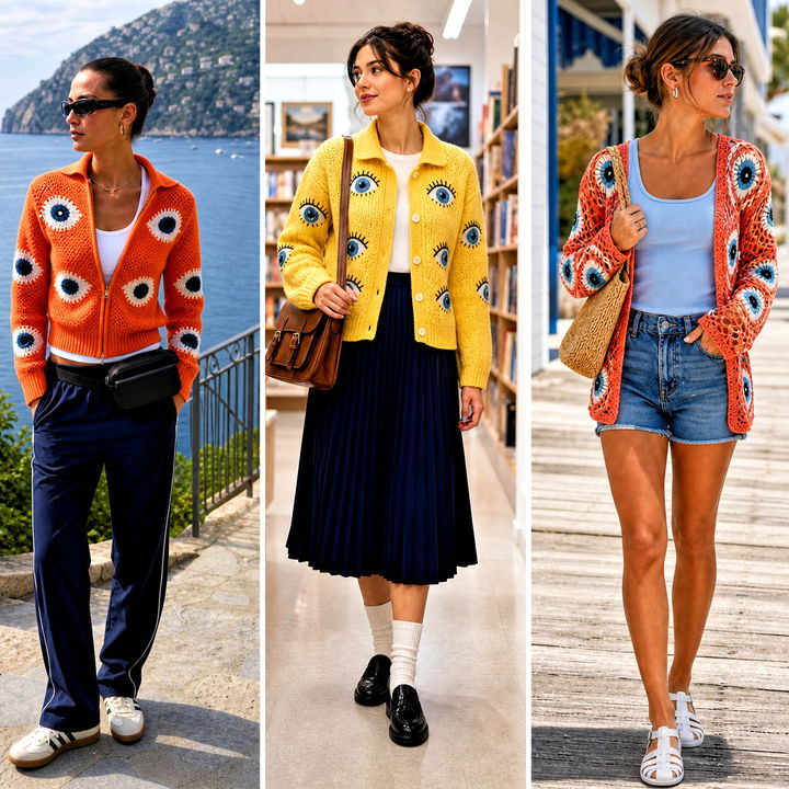 15 Crochet Eyeball Cardigan Outfit Ideas for Spooky Style