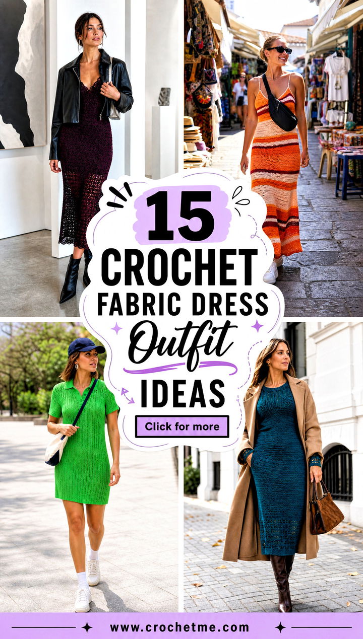 15 Crochet Fabric Dress outfit ideas - 15 Crochet Fabric Dress outfit ideas