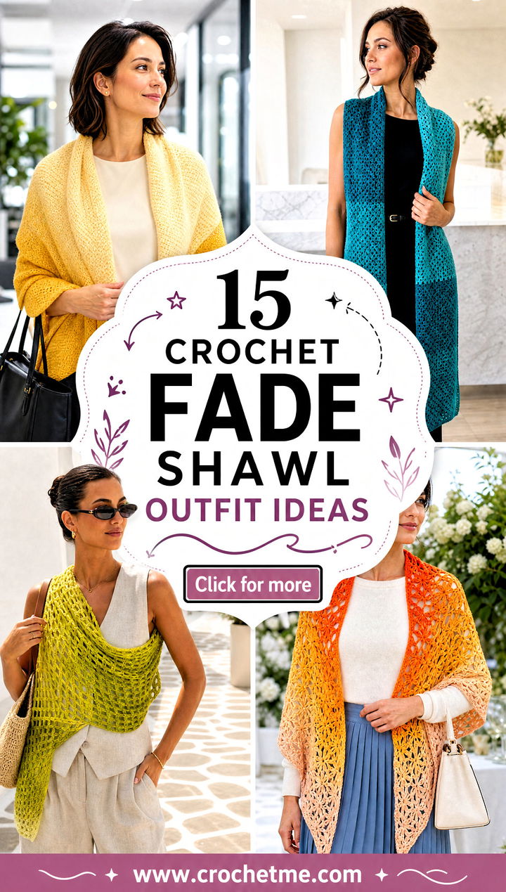 15 Crochet Fade Shawl outfit ideas - 15 Crochet Fade Shawl outfit ideas