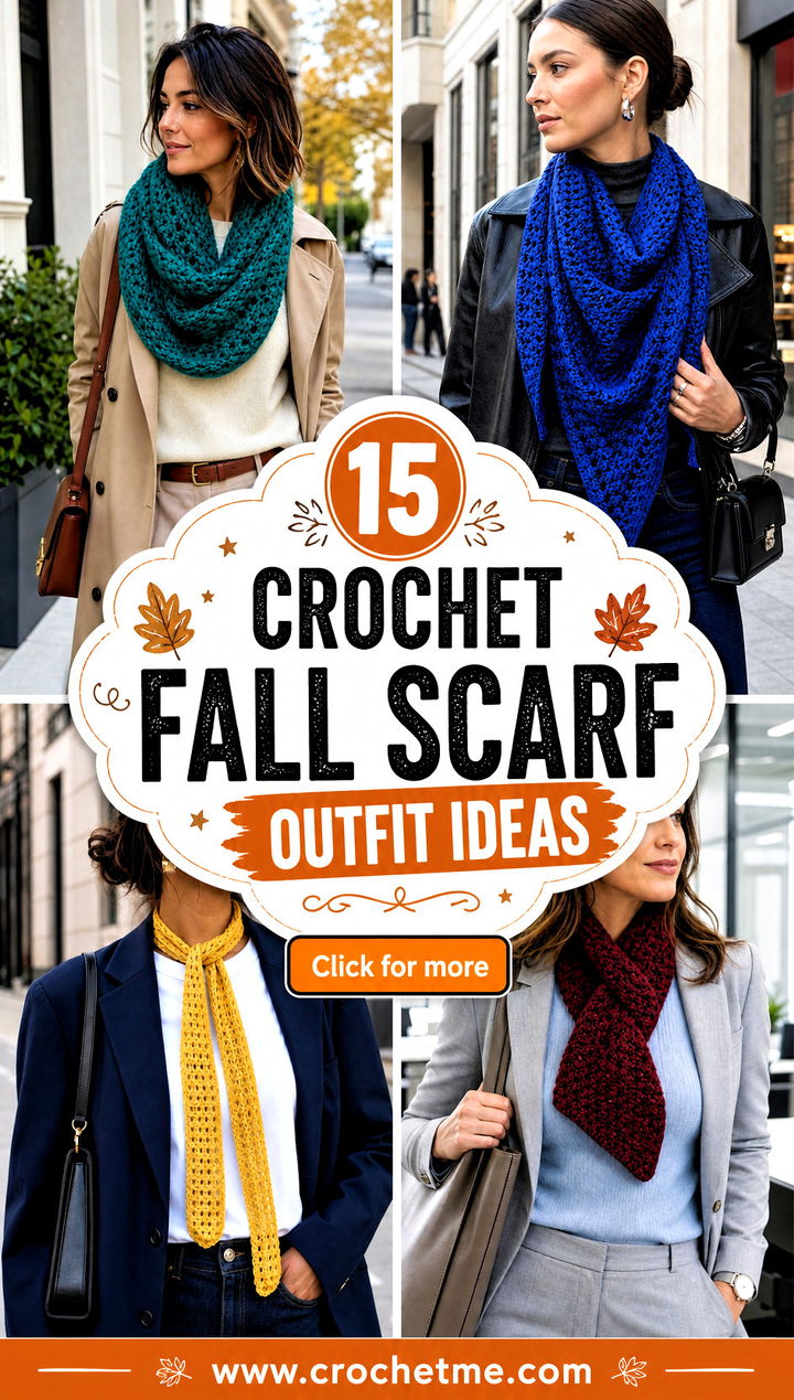 15 Crochet Fall Scarf outfit ideas - 15 Crochet Fall Scarf outfit ideas