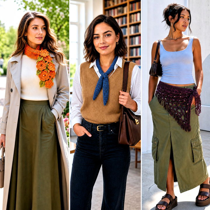 15 Crochet Fancy Scarf Outfit Ideas for Polished Winter Looks