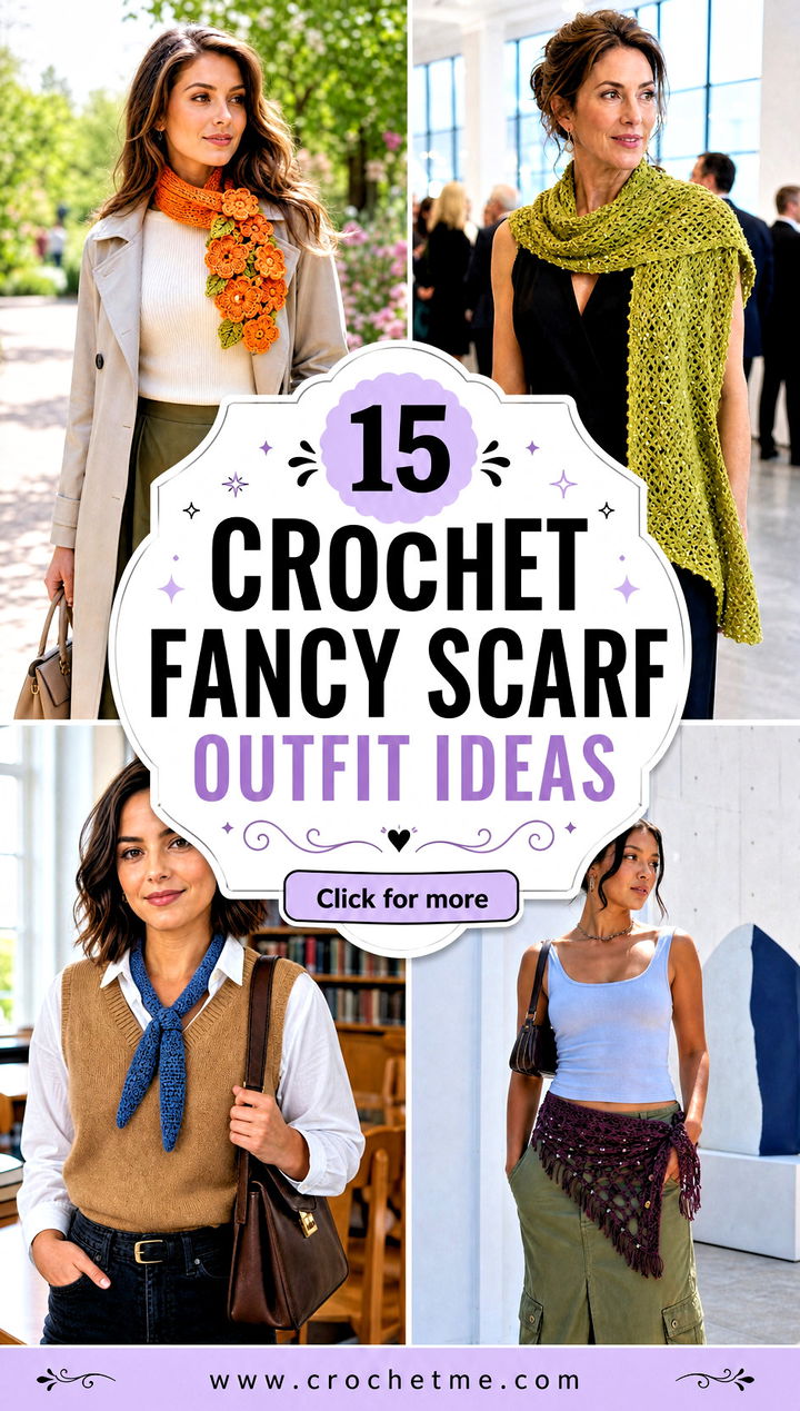 15 Crochet Fancy Scarf outfit ideas - 15 Crochet Fancy Scarf outfit ideas