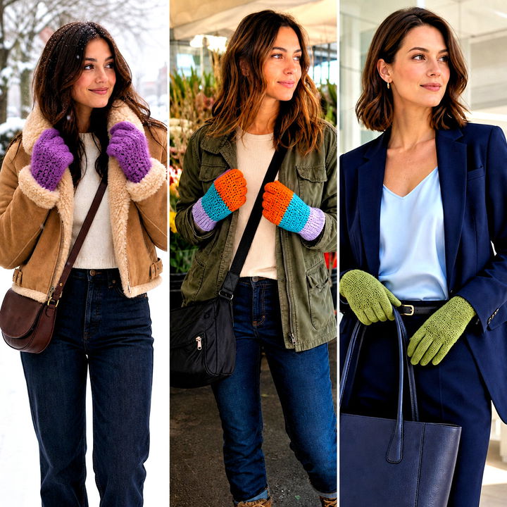 15 Crochet Fingered Gloves Outfit Ideas for Cozy Winter Style