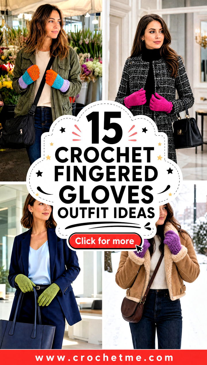 15 Crochet Fingered Gloves outfit ideas - 15 Crochet Fingered Gloves outfit ideas