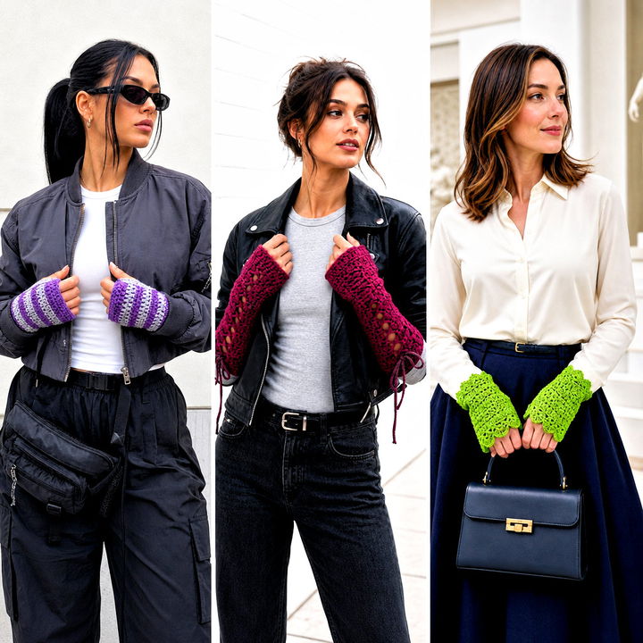 15 Crochet Fingerless Arm Warmers Outfit Ideas for Fall