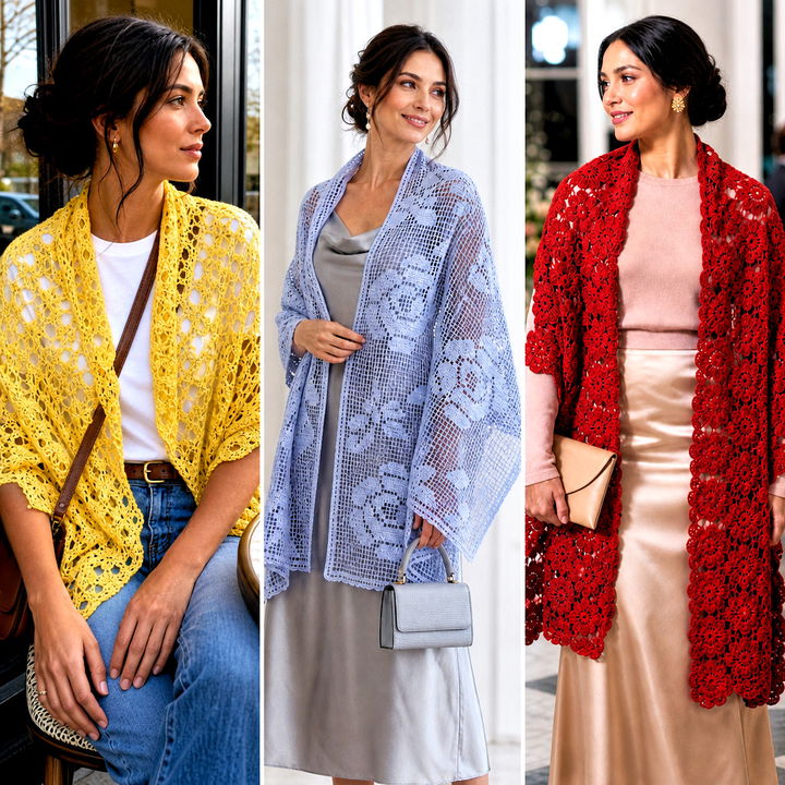 15 Crochet Floral Shawl Outfit Ideas for Elegant Layering