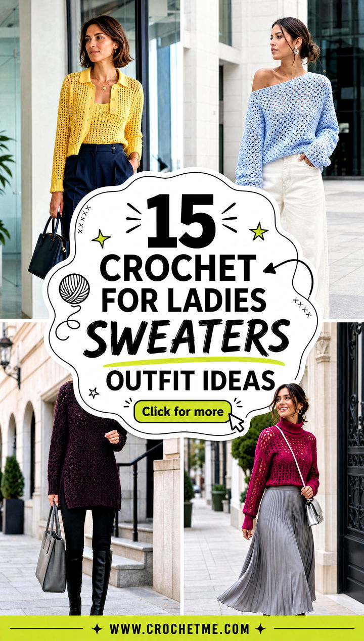 15 Crochet For Ladies Sweaters outfit ideas - 15 Crochet For Ladies Sweaters outfit ideas
