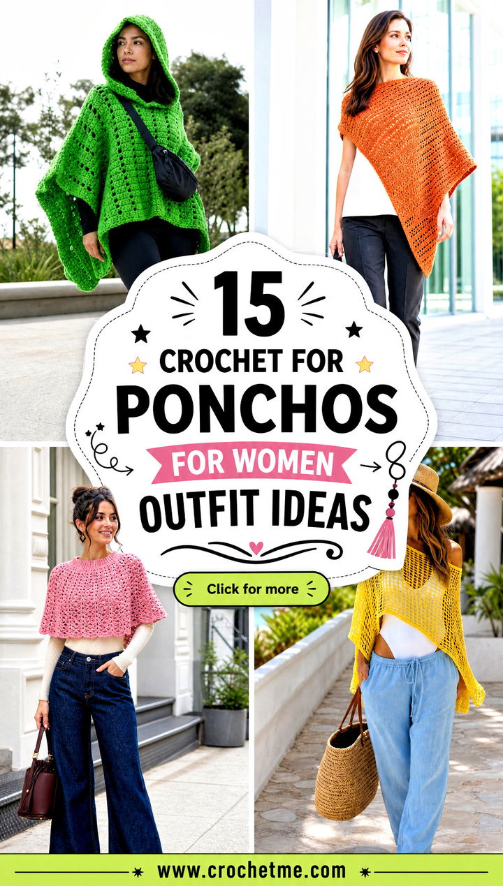 15 Crochet For Ponchos For Women outfit ideas - 15 Crochet For Ponchos For Women outfit ideas