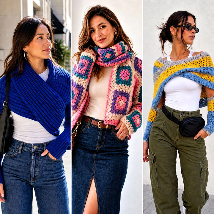 15 Crochet for Scarf With Sleeves Outfit Ideas for Winter