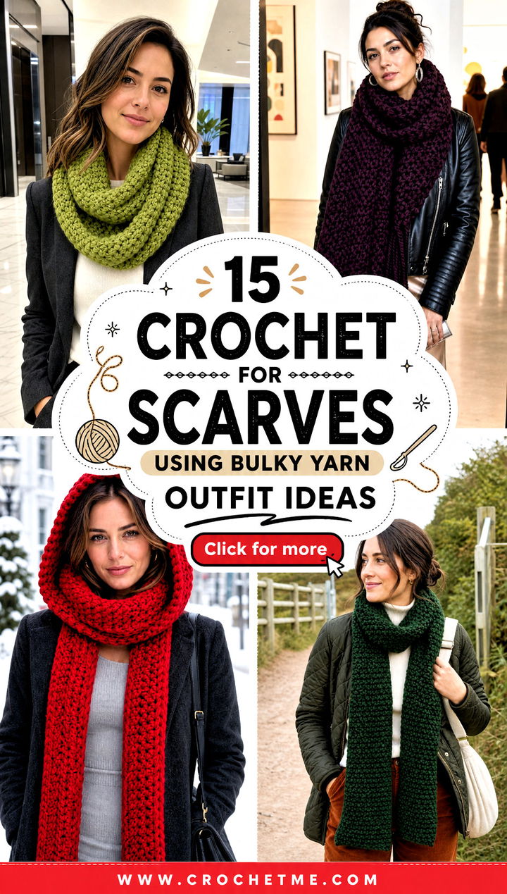 15 Crochet For Scarves Using Bulky Yarn outfit ideas - 15 Crochet For Scarves Using Bulky Yarn outfit ideas