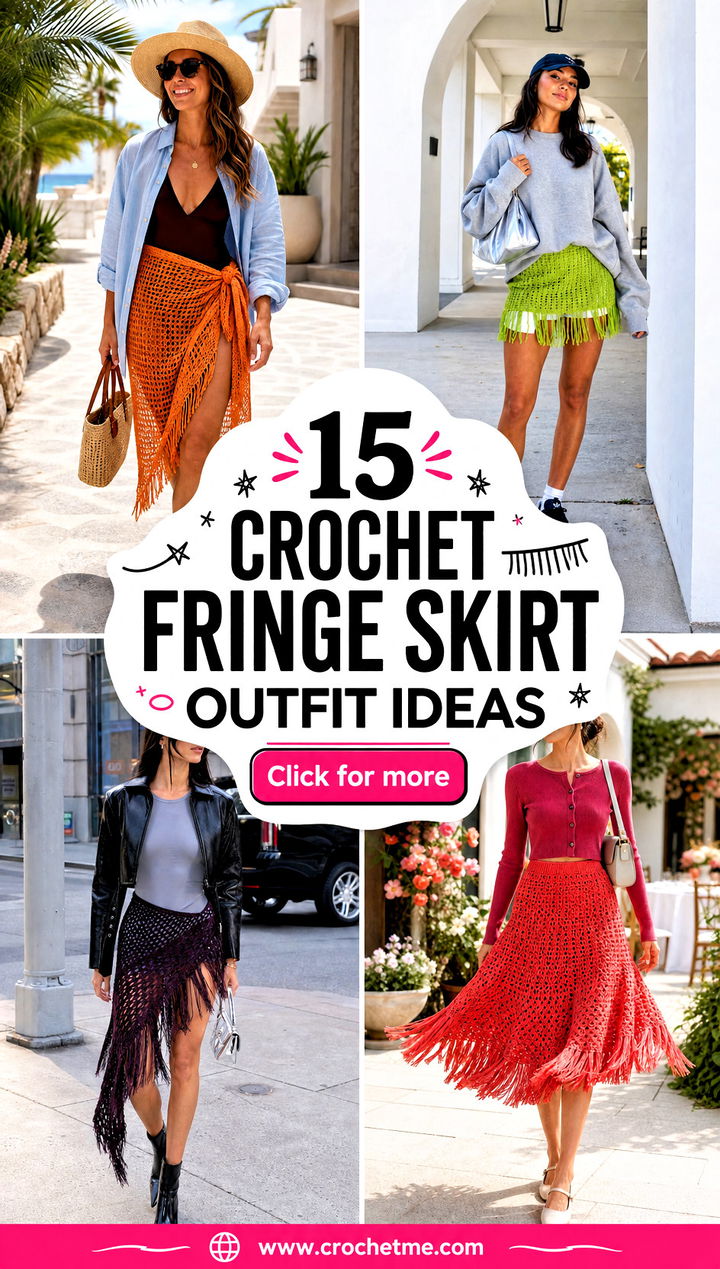 15 Crochet Fringe Skirt outfit ideas - 15 Crochet Fringe Skirt outfit ideas
