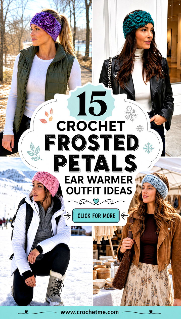 15 Crochet Frosted Petals Ear Warmer outfit ideas - 15 Crochet Frosted Petals Ear Warmer outfit ideas