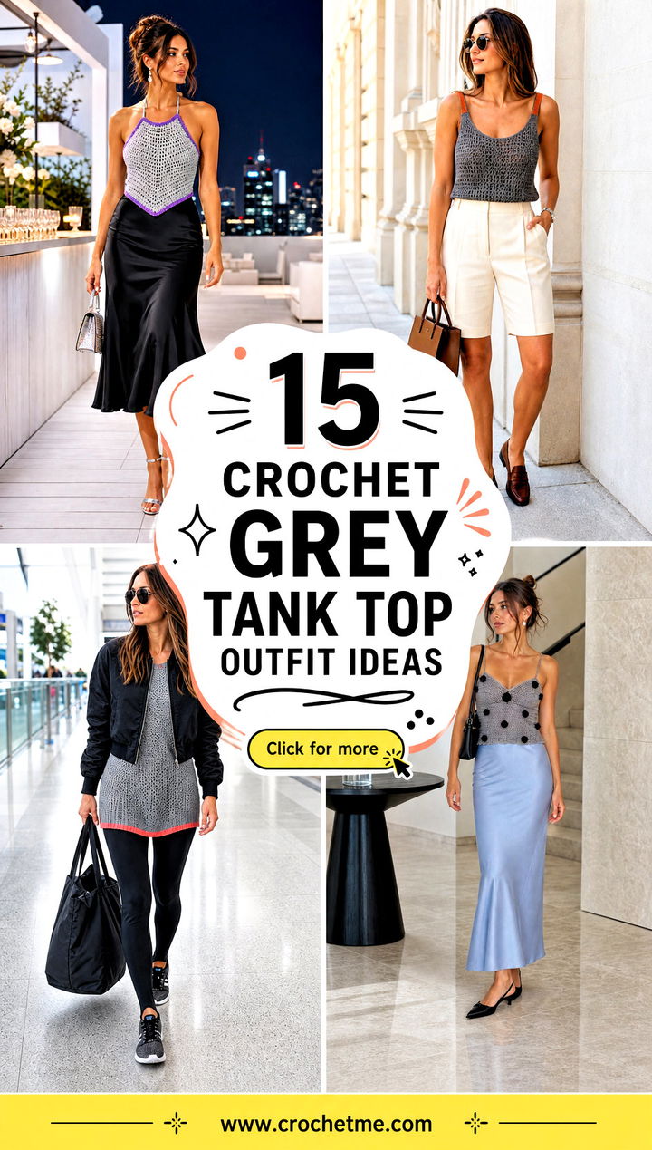 15 Crochet Grey Tank Top outfit ideas - 15 Crochet Grey Tank Top outfit ideas