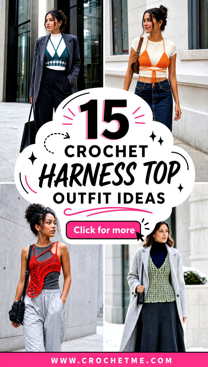 15 Crochet Harness Top outfit ideas - 15 Crochet Harness Top outfit ideas