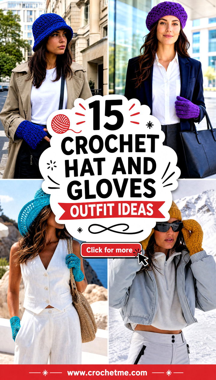 15 Crochet Hat And Gloves outfit ideas - 15 Crochet Hat And Gloves outfit ideas