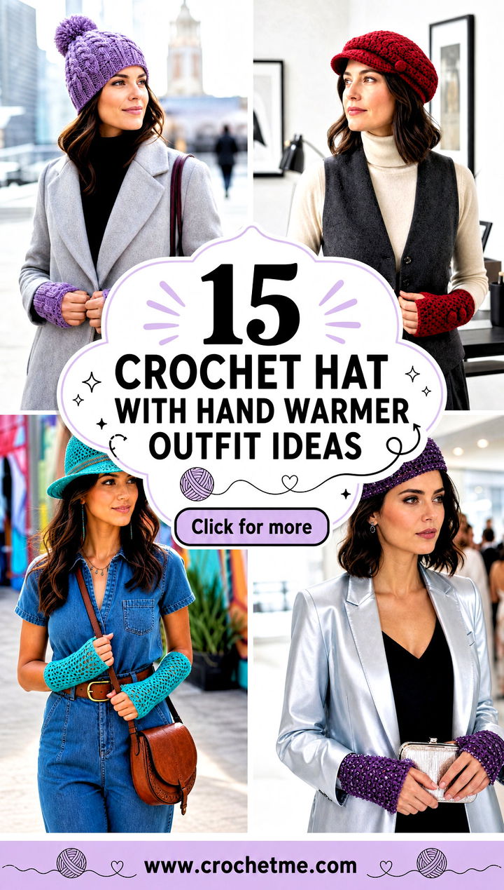 15 Crochet Hat With Hand Warmer outfit ideas - 15 Crochet Hat With Hand Warmer outfit ideas