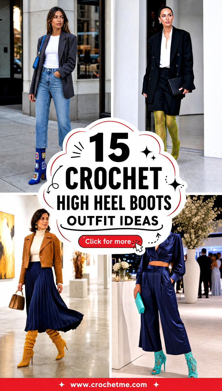 15 Crochet High Heel Boots outfit ideas - 15 Crochet High Heel Boots outfit ideas