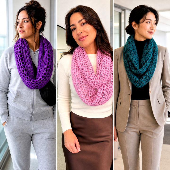 15 Crochet Infinity Scarf On Hanger Outfit Ideas to Try