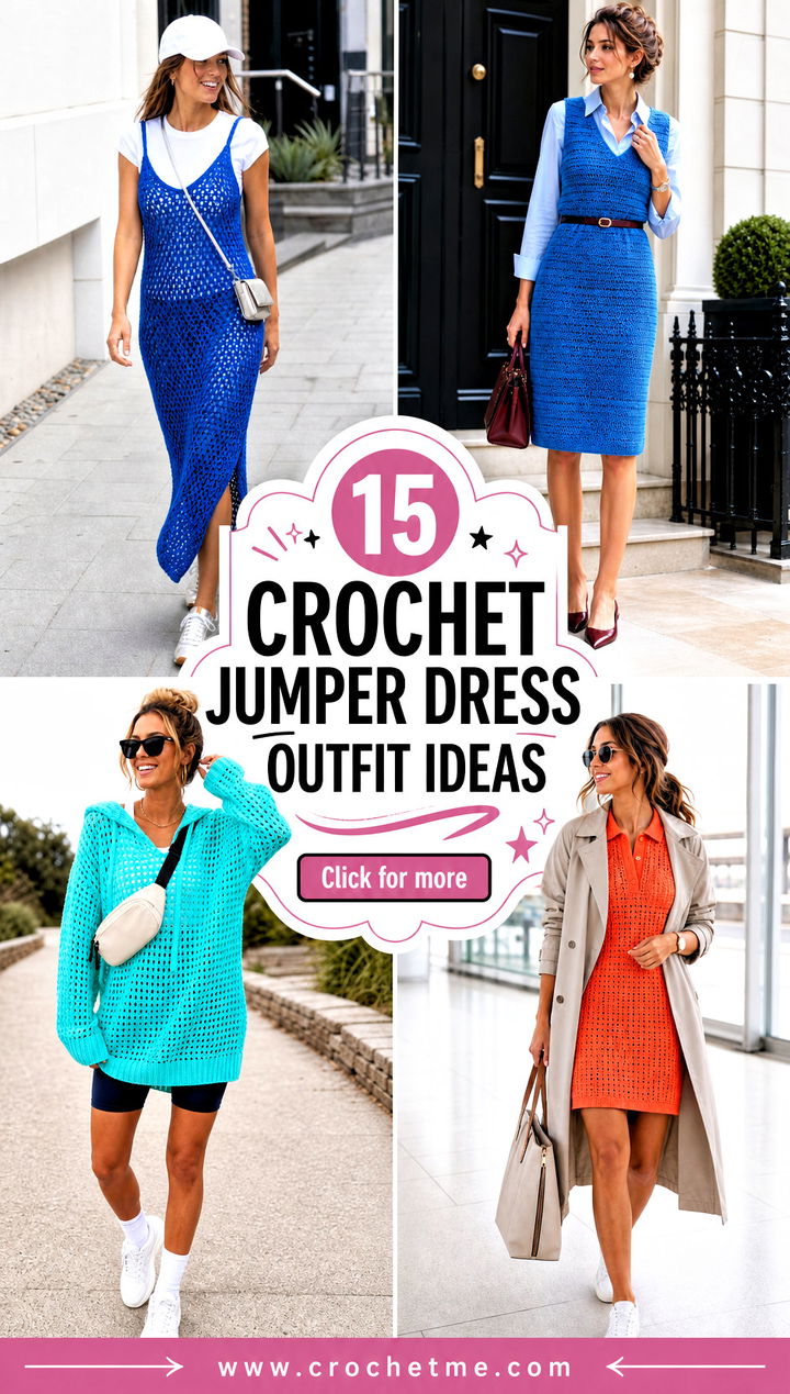 15 Crochet Jumper Dress outfit ideas - 15 Crochet Jumper Dress outfit ideas
