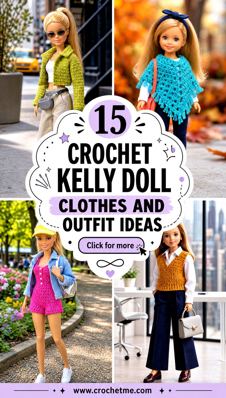 15 Crochet Kelly Doll Clothes and outfit ideas - 15 Crochet Kelly Doll Clothes and outfit ideas