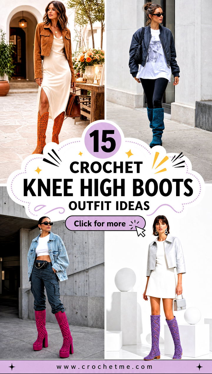 15 Crochet Knee High Boots outfit ideas - 15 Crochet Knee High Boots outfit ideas